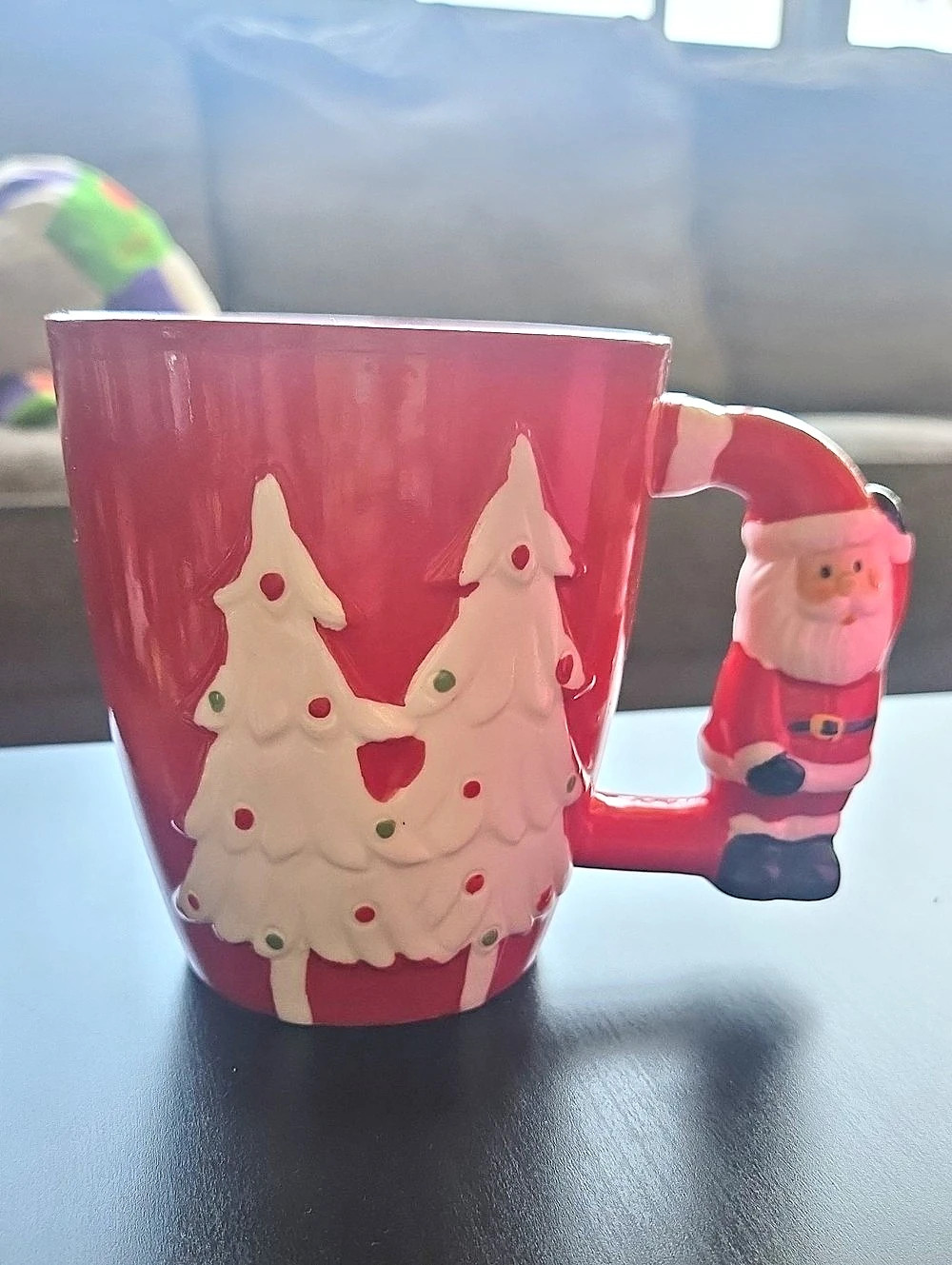 The Holiday Aisle Santa Christmas Mug Red & White Like New